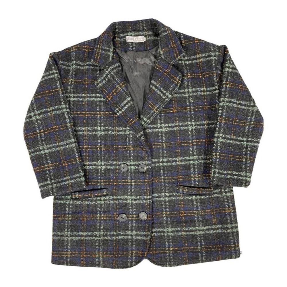 Oversized plaid blazer